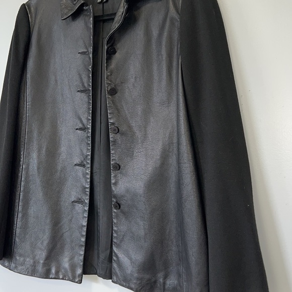 MAXAZRIA  black mixed/ leather jacket 🇺🇸 - Picture 3 of 9